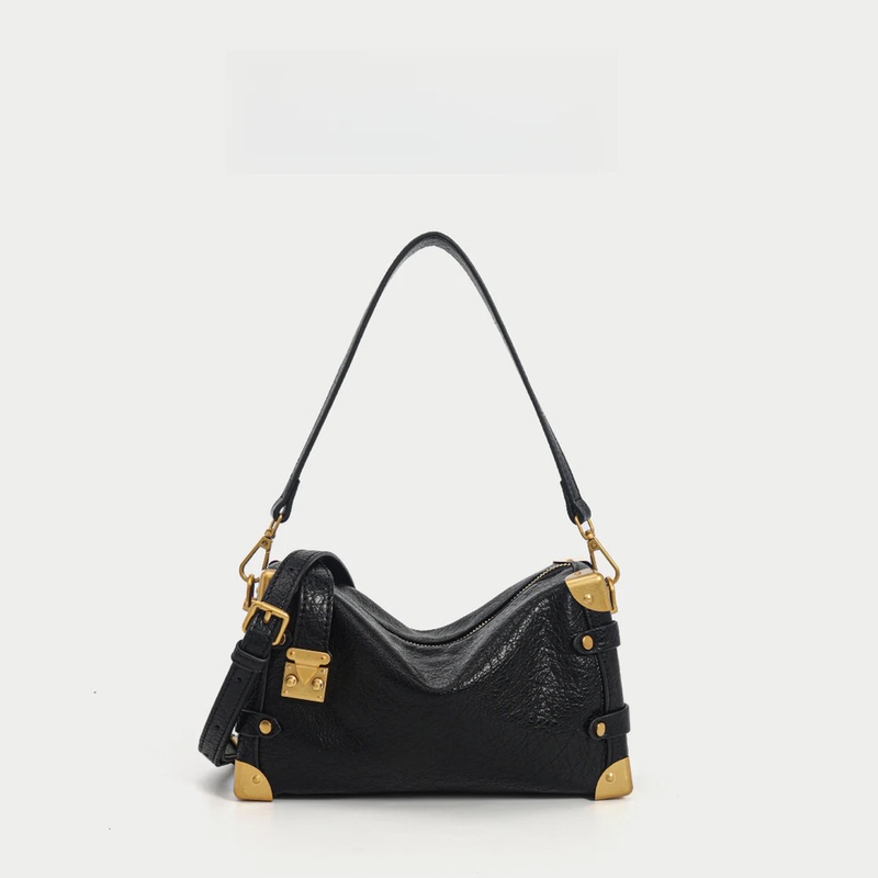 [Brand New and Unused] New Seasonal Light Luxury Style Versatile Shoulder Crossbody Bag Kf3983 - Black