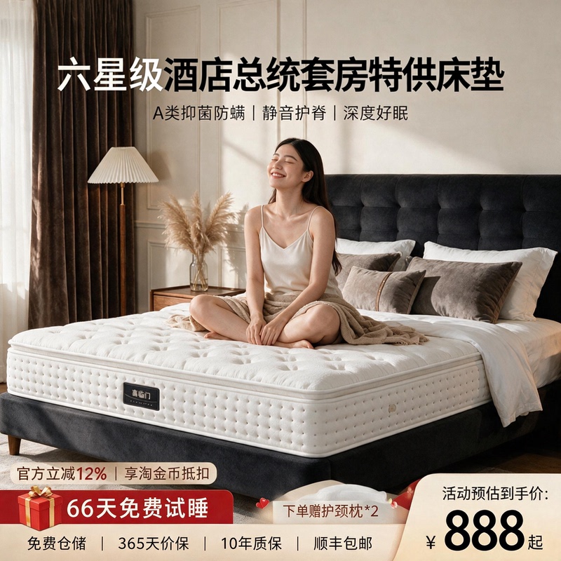 Xilinmen Latex Spring White Knight Compressed Mattress for Home Use Bedroom Soft Cushion 30cm Thick Waist Support 1.5m Mattress Xilinmen Latex Spring White Knight Compressed Mattress for Home Use Bedroom Soft Cushion 30cm Thick Waist Support 1.5m Mattress