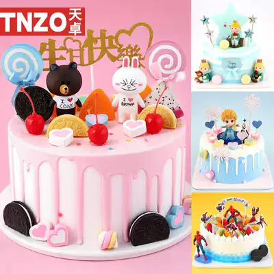 Tianzhuo cake model new net red cartoon birthday cake model plastic sample children cake simulation model