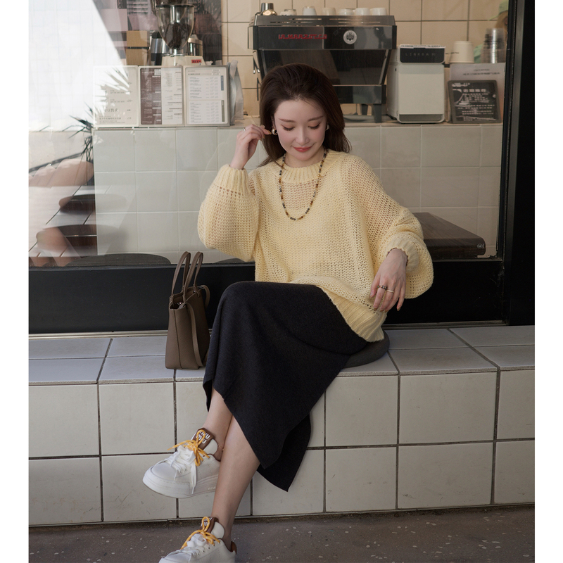 9.19 Blue Big Brother丨Special Cashmere Yarn with a Loose Texture, Lazy Atmosphere Cashmere Sweater 8640 9.19 Blue Big Brother丨Special Cashmere Yarn with a Loose Texture, Lazy Atmosphere Cashmere Sweater 8640