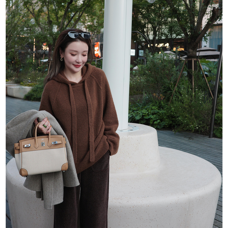Lan Dada丨Hemisphere Cotton Loop Yarn Silk Cashmere Knit Hooded Sweater 8622 Lan Dada丨Hemisphere Cotton Loop Yarn Silk Cashmere Knit Hooded Sweater 8622