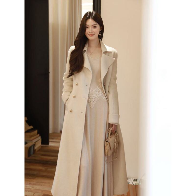 Li Buwan【Flower Shadow Lace】Lace Embroidery Elegant Long Sleeve Dress Base Long Dress
