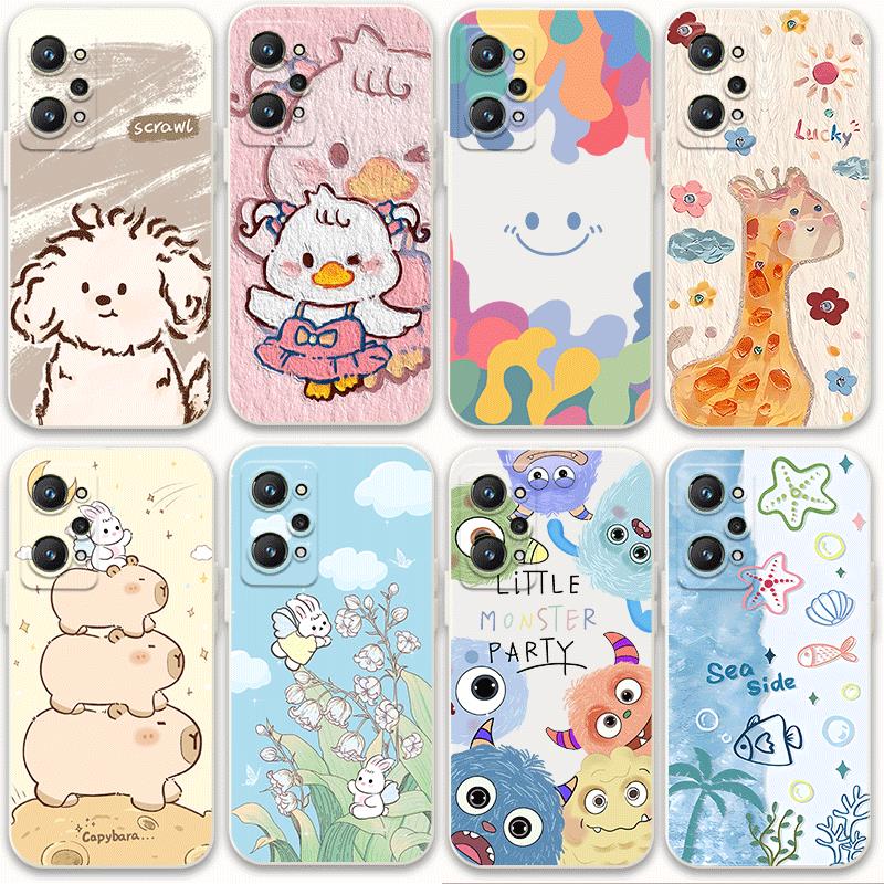 Suitable for realme GT2 mobile phone case Kapibara gtneo2 couple 5G capybara GT2pro anti-fall GT cute men and women GT Neo2 soft rubber protective cover personalized creative frosted cartoon