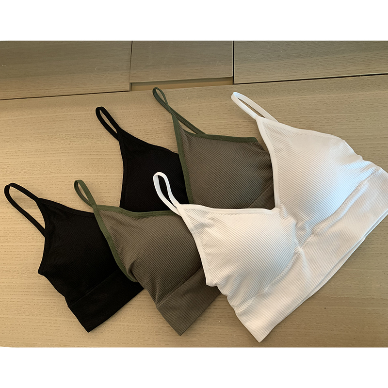 Tube top V-neck camisole women's summer mschf exposed navel short slim collarbone sexy underwear