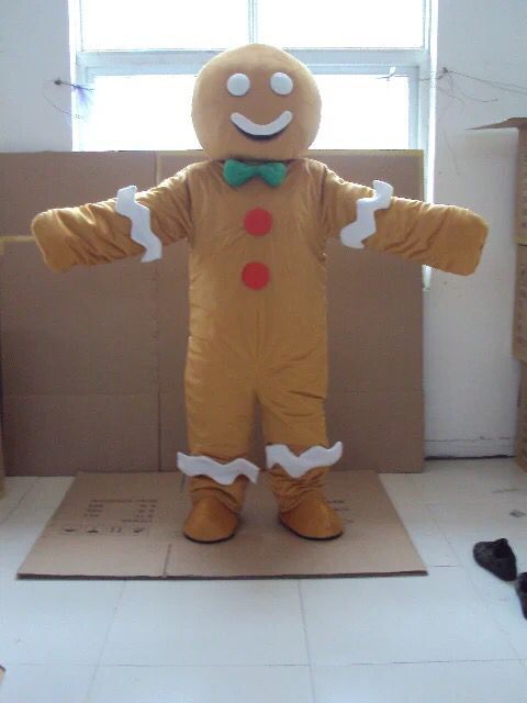 Gingerbread Man Costume Adult Walking Cartoon Character Costume Performance Stage Props Christmas Gingerbread Man