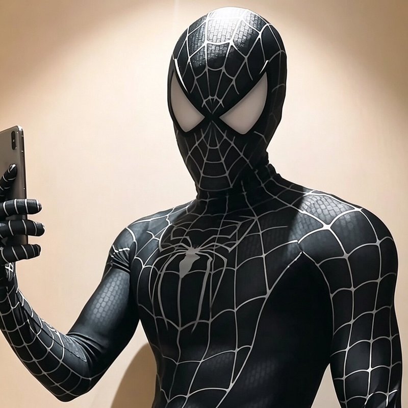 Spider-Man Cosplay Costume, Black Venom Headgear for Comic Conventions, Ultraman Children's Performance Outfit, Adult Fitness Bodysuit for Men
