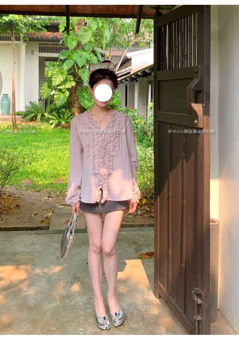 孕妇灰色西装包臀短裙春秋季外穿韩系显瘦A字半身裙不勒肚子裙子 — 13