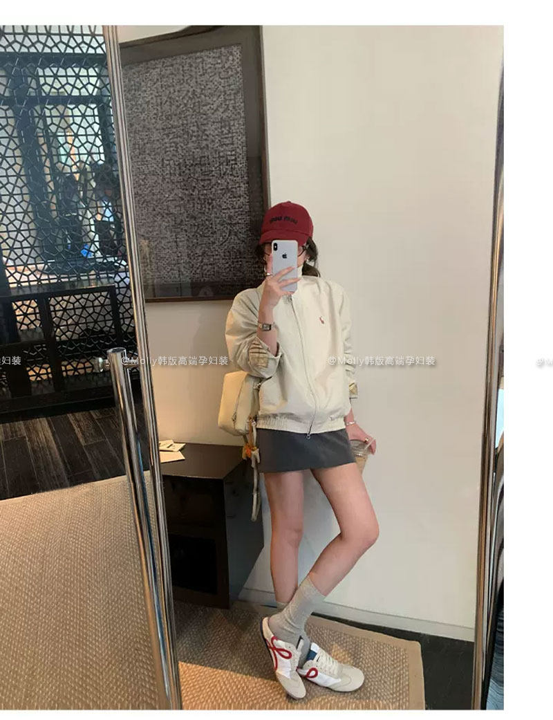 孕妇灰色西装包臀短裙春秋季外穿韩系显瘦A字半身裙不勒肚子裙子 — 18