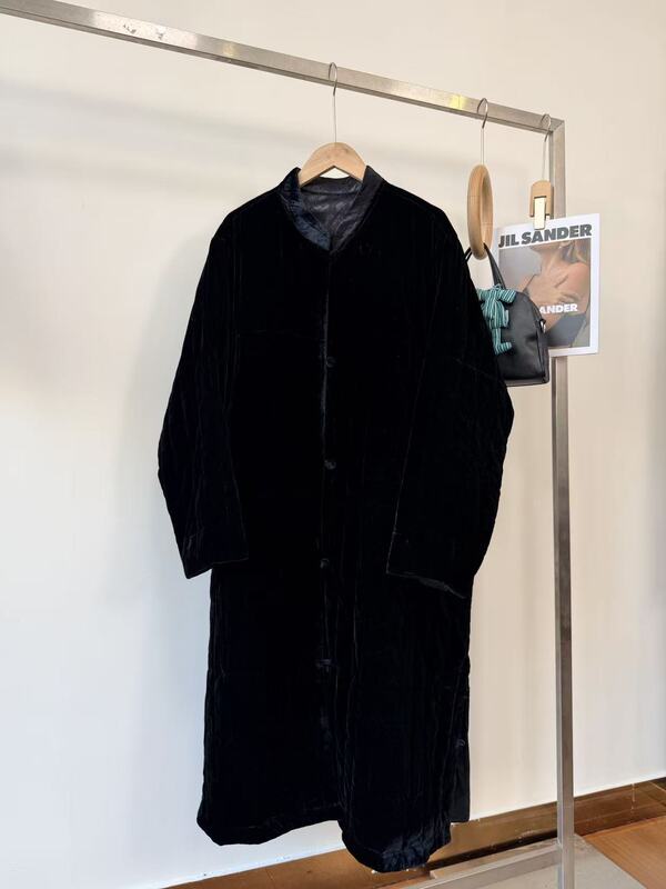 10119- Velvet Long Padded Coat 8382Yy
