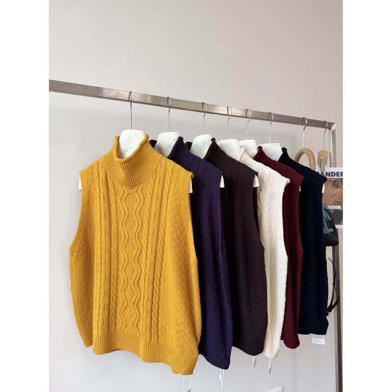 10167-Cable Knit Half-High Collar Vest 81105Yy 10167-Cable Knit Half-High Collar Vest 81105Yy