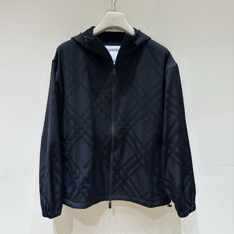 Burberry Men's Jacket Fashion Casual Plaid Jacquard Horseman Hooded Trench Coat Men's Clothing Burberry Men's Jacket Fashion Casual Plaid Jacquard Horseman Hooded Trench Coat Men's Clothing