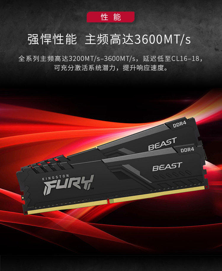 Модуль памяти Kingston Fury Beast DDR4 8ГБ 2133МГц