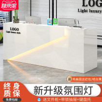 Bar counter cashier Simple modern paint counter Clothing store Small shop front desk table Company front desk Reception desk