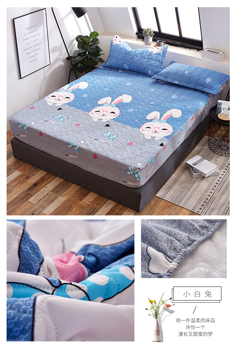 Được trang bị khăn trải giường thấm nước spacer thở niệu dày mùa xuân nệm bảo vệ bông giường bìa trượt 1,5m rửa - Trang bị Covers 	ga chun trải giường 2mx2m2	