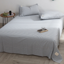 Washed cotton sheets single piece cotton Japanese plaid quilt pure cotton student dormitory 1 5m1 8m bedspread ins wind