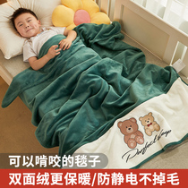 Flannel blanket winter thickened childrens blanket office nap shawl baby baby coral velvet cover blanket