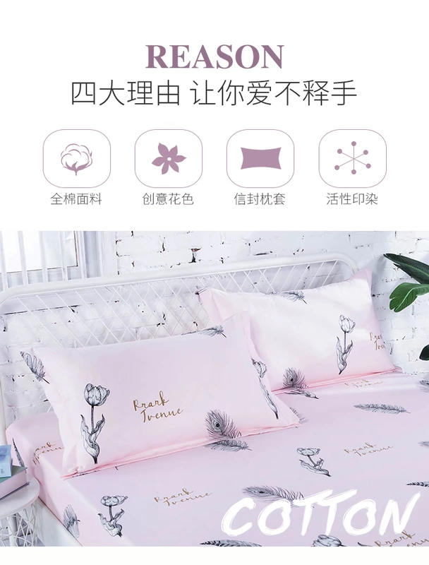 Vỏ gối cotton nguyên chất 48 × 74cm gối bông lõi gối hai gối đơn đôi với mùa hè - Gối trường hợp