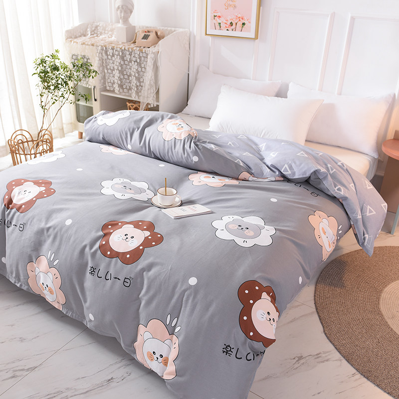 Cotton single quilt cover 1 5x2 meters cotton quilt single quilt cover Single student dormitory cotton ins Flamingo quilt cover