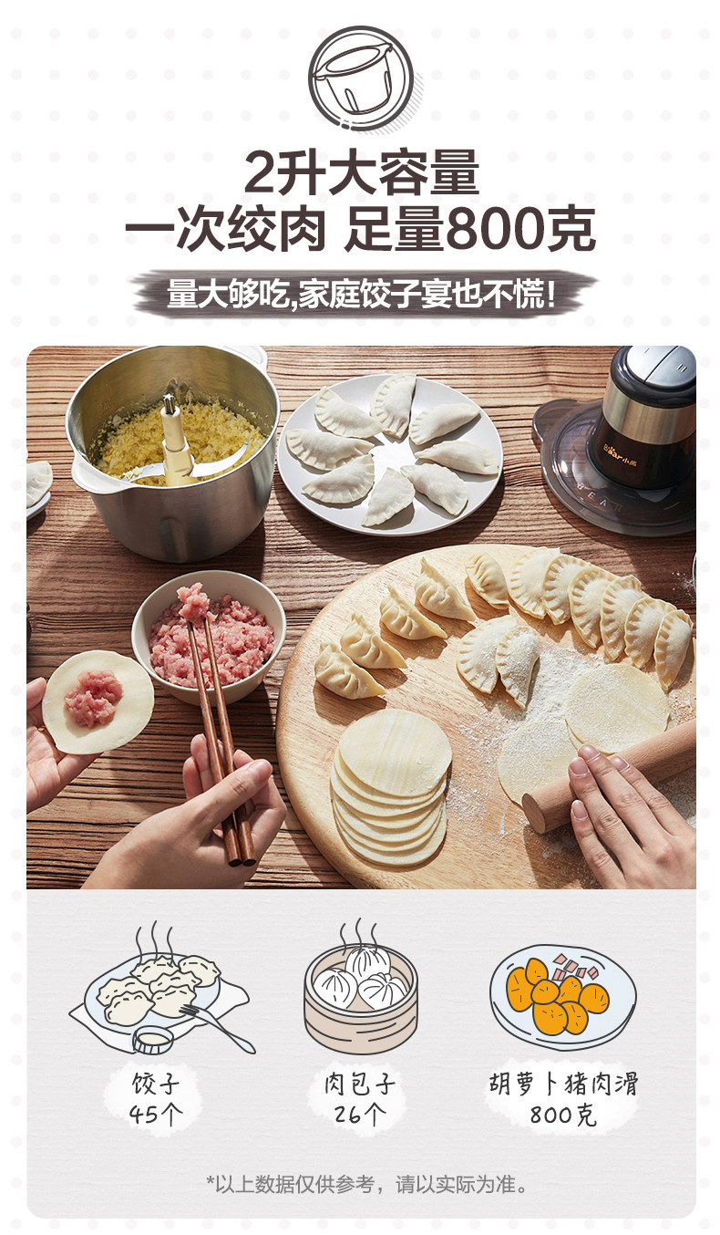 小熊 第四代全钢绞肉机 2L 图5