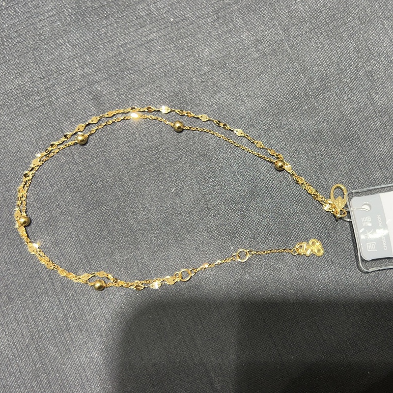 Chow Tai Fook 17916 Small Round Bead 22K Gold Bracelet Double-Layer Bracelet E126130 Valentine's Day Gift Chow Tai Fook 17916 Small Round Bead 22K Gold Bracelet Double-Layer Bracelet E126130 Valentine's Day Gift