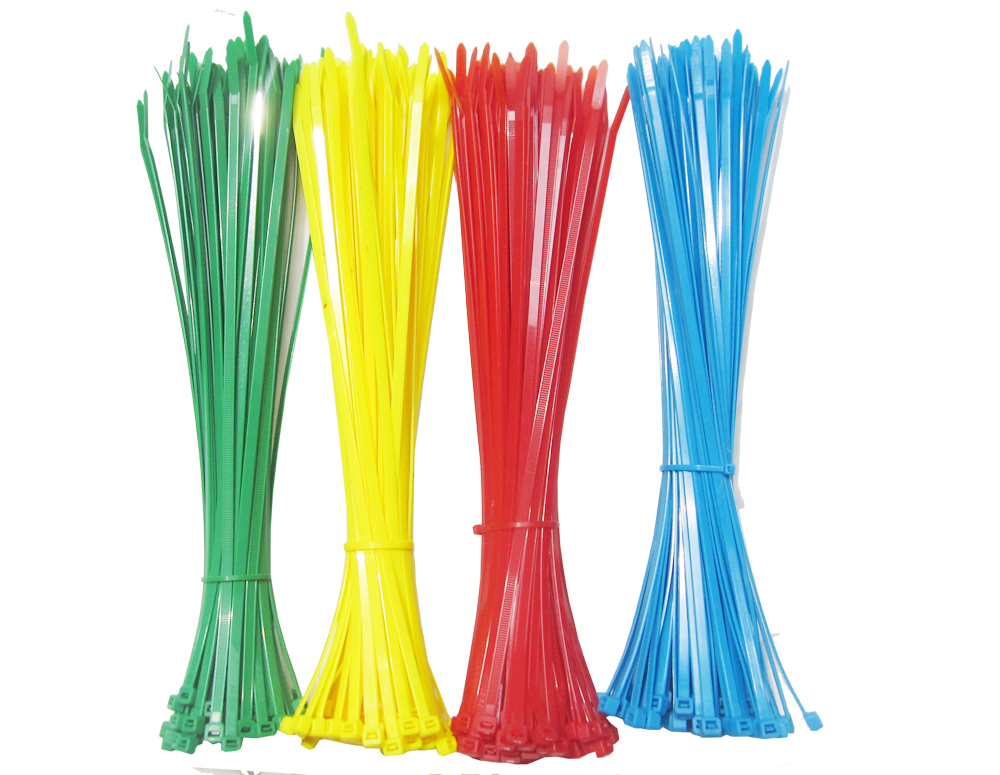 Colored tie tie tie wire with nylon tie 5 coloured zal line with 3 6 * 200mm national mark red yellow green blue
