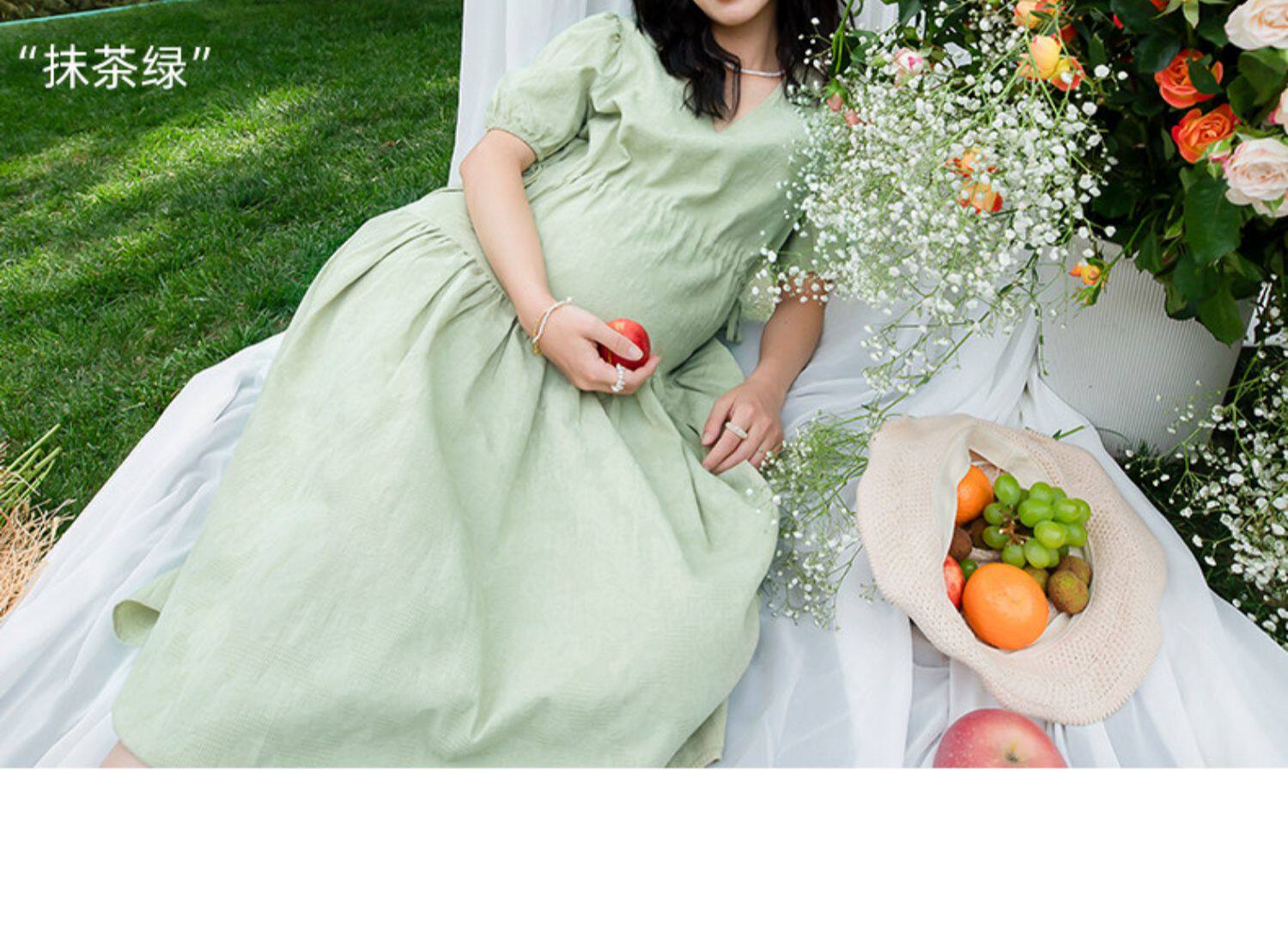 大码孕妇裙夏季2026新款夏装加肥码200斤纯棉宽松连衣裙高小个子 — 9