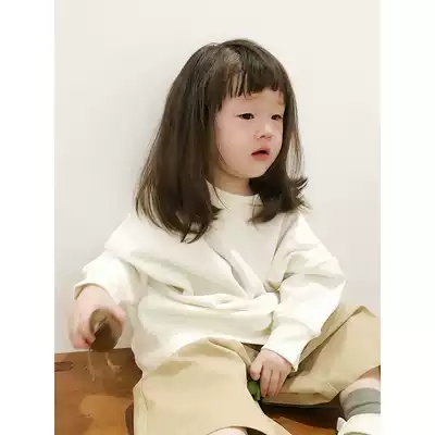 imakokoni original pure white sweater casual loose solid color thick male and female boy autumn long sleeve top 0141