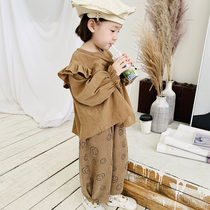 imakokoni original top autumn bows long sleeve doll shirt T-shirt solid color loose girls ins21672