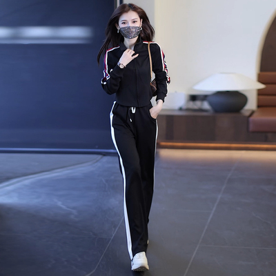 Brand brand Spring and Autumn sportswear clover clover suit female casual wear morning running school uniform purchase cotton fashionable