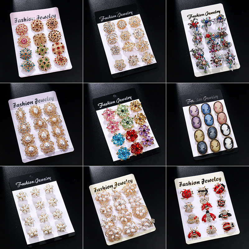 Foreign trade card small brooch retro beauty head pearl female ins gender needle Japanese and Korean tide mini trinkets