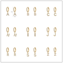 English letter studs 2021 New European and American temperament personality fashion earrings 925 sterling silver pin zircon earrings women