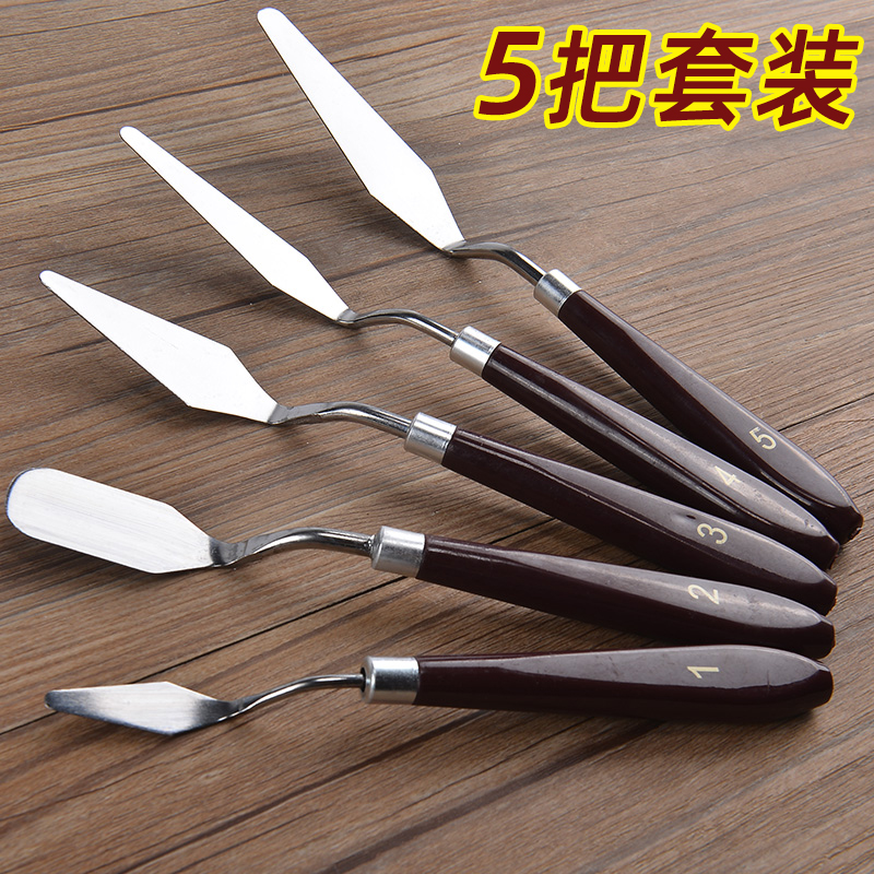 Oil painting scraper water powder acrylic pigment scraper drawing knife shovel knife tap tip flat head scratch soft neutral fine arts students professional color palette toolset Machine knife round head
