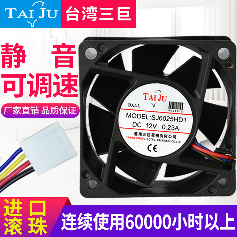 Taiwan Sanju 4 5 6 7cm 8 9 12CM silent host case desktop computer cpu cooling fan 12V24V