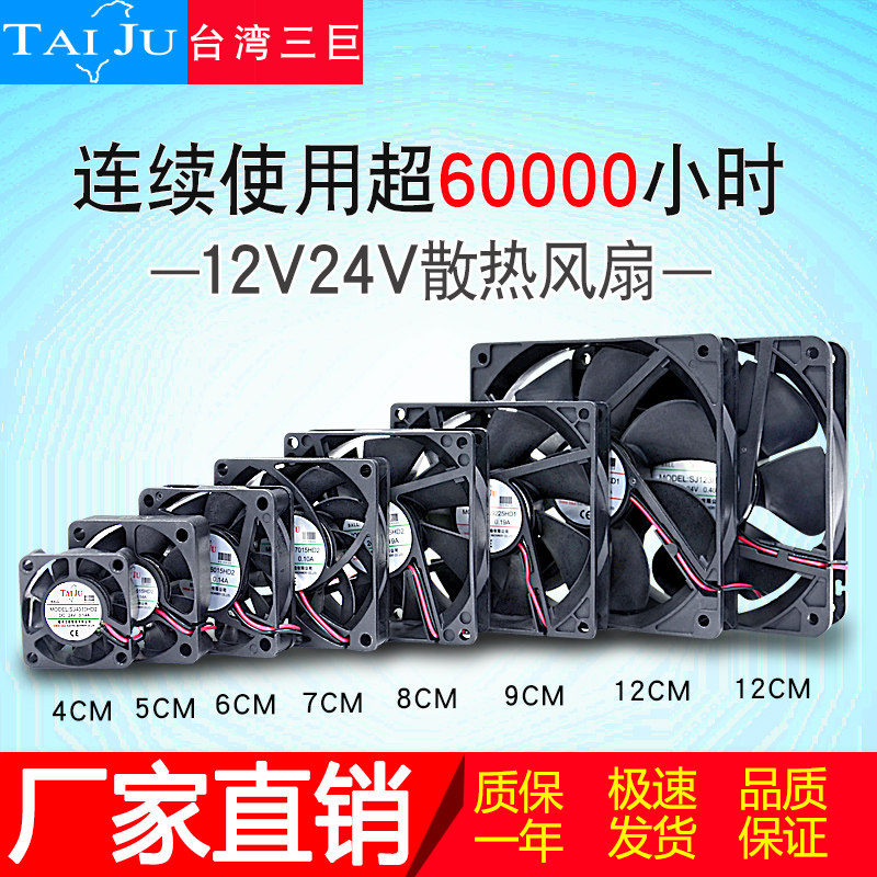 Taiwan Sanju 12V24V Cooling Fan Inverter Cabinet Welding Machine Power Amplifier DC DC Axial Flow Fan