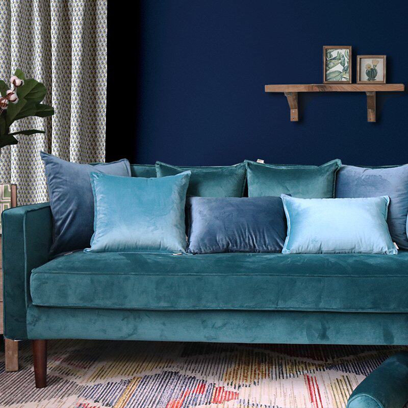 Velvet velvet pure color minimalist American sofa Pillow Back Cushion Living-room Large Backrest Headboard Close to pillow cover without core