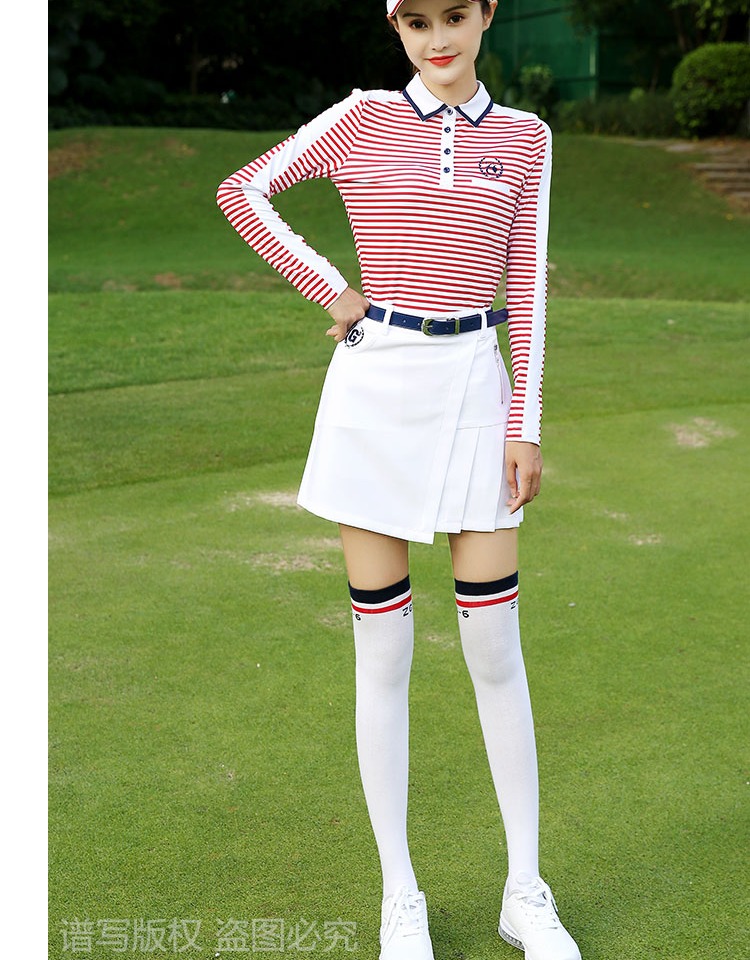 Thu đông 2018 mới Trang phục golf ZG6 Quần áo nữ quần dài tay sọc đỏ quần ngắn 	túi đựng gậy golf nữ	
