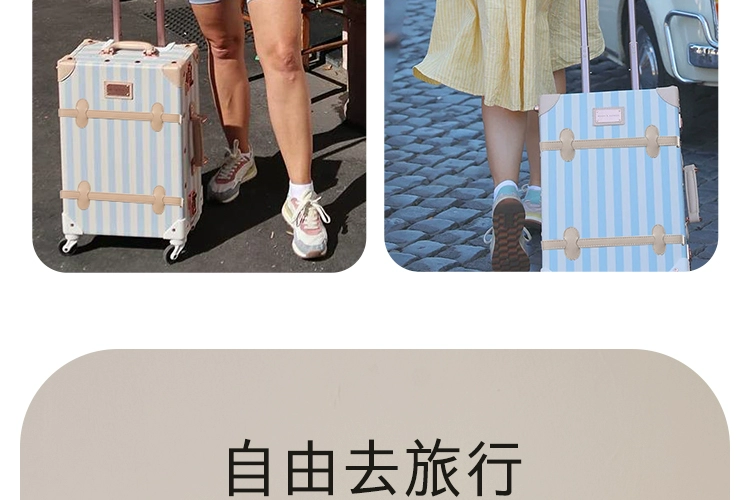 Uniwalker Ban Đầu Retro Hành Lý Nữ Đa Năng Xe Đẩy Bánh Xe Ốp Lưng Nhỏ Mới Lên Máy Bay 20 Vali vali du lịch nhỏ