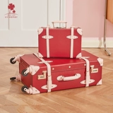 Ретро красный чемодан для невесты, универсальная коробка, сумка, 20 дюймов