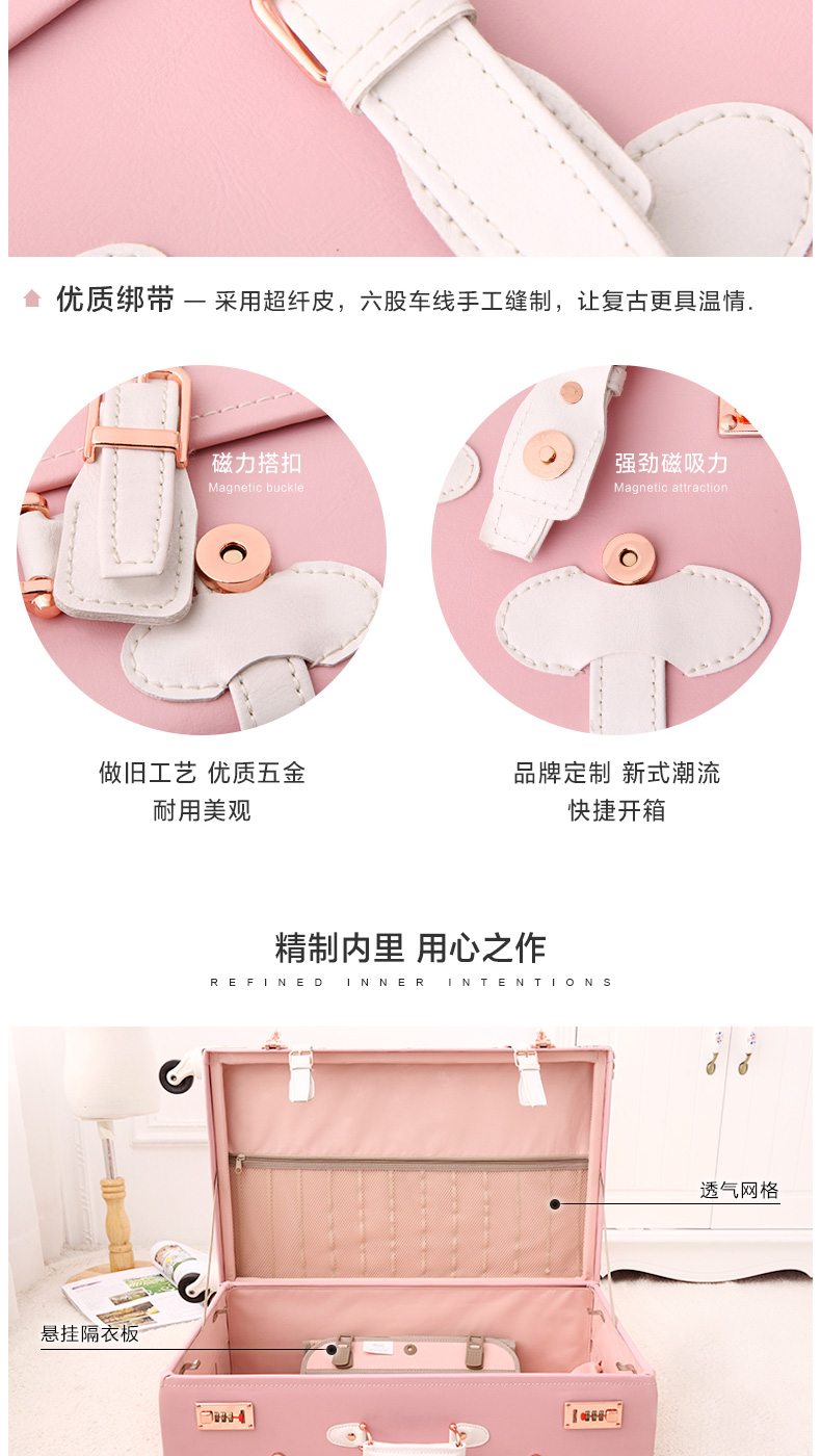 Uniwalker retro vali nữ tươi Hàn Quốc phiên bản của mẹ phổ wheel xe đẩy trường hợp sinh viên cá tính vali vali kamiliant