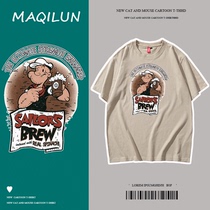 MAQILUN summer mens t-shirt base shirt Short sleeve loose half sleeve cotton T-shirt crew neck trend