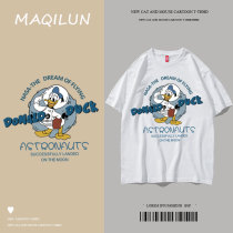 MAQILUN MAQILUN new summer short-sleeved T-shirt mens fashion brand large size loose round neck pure cotton half-sleeve top