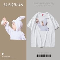 MAQILUN2021 new summer pure cotton short-sleeved T-shirt men loose tide brand wild round neck half sleeve mens large size
