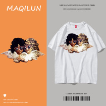 MAQILUN MAQILUN luxury fashion men#ins summer couple loose mens t-shirt short-sleeved white