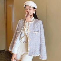 Maje moscoloni tweed womens short 2021 autumn new small temperament long-sleeved small fragrance coat