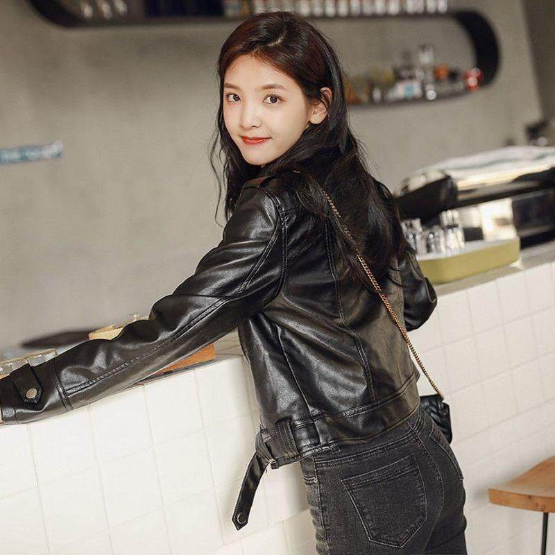 Maje moscoloni leather jacket women's short section small motorcycle suit 2022 autumn new leather jacket