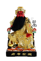 Wenli Buddha has no core camphor wood Zhengjin sand gold gilt Guan Di Ye Guan Gongstatue 12 16 inch