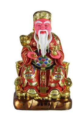 Wenli Buddha furniture camphor wood resin glass fiber solemn Buddha statue Fude Zhengshen Baojia Xian Land Gong