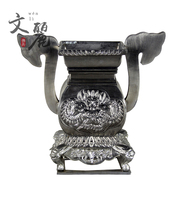 Wenli Buddhas supplies wedding ancestor incense furnace tin double-eared incense burner handicraft tin