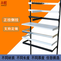 Customized clothing store stainless steel welding assembly mounted on side hanging side hanging pipe left and right trailing card ladder aa display frame
