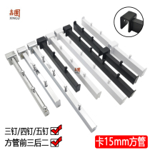 Clothing store display frame point hangs on the hook thicker black and white card 15 square pipe stainless steel side hang three after two five nails